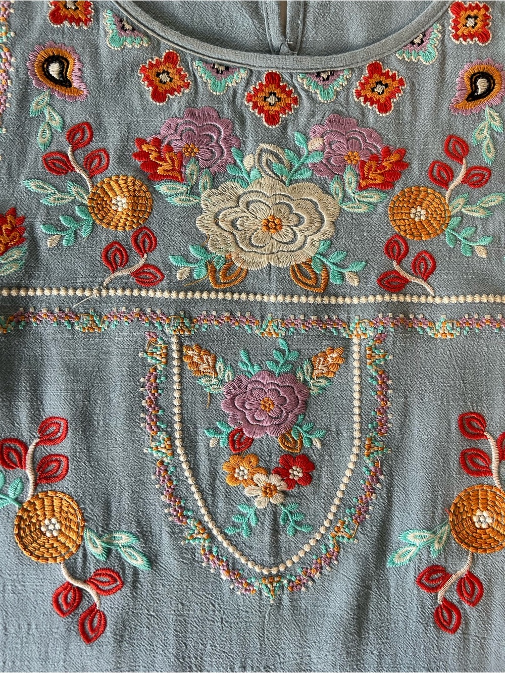 NWT THML The Waylon Tassel Embroidered Tank Top Boho Sleeveless - Picture 2 of 14